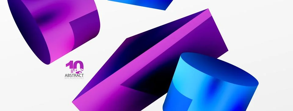 Metallic 3d shape vector geometric background. Trendy techno business template Illustrazione stock