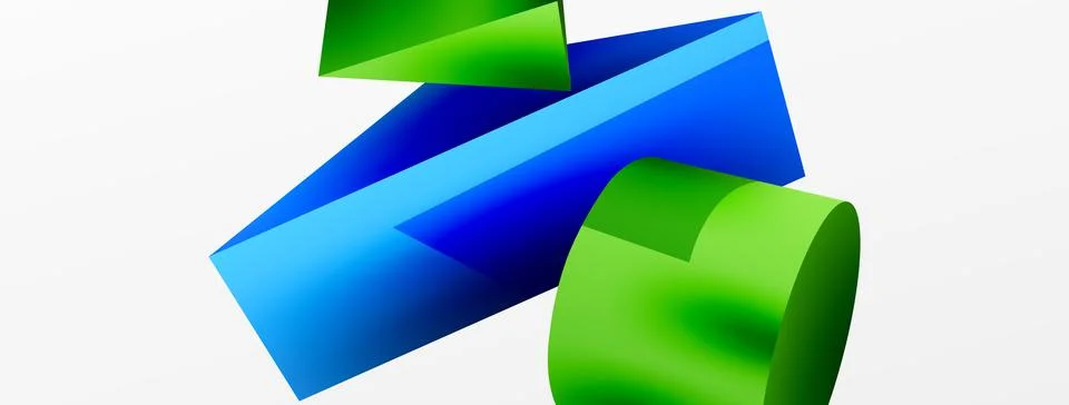 Metallic 3d shape vector geometric background. Trendy techno business template Illustrazione stock