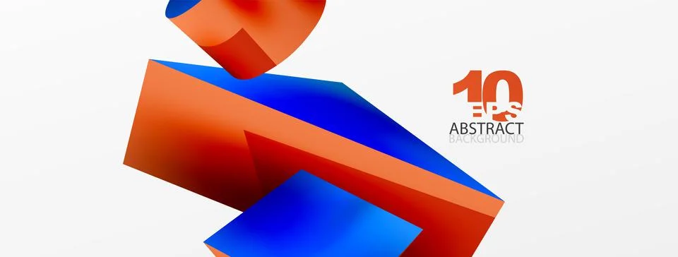 Metallic 3d shape vector geometric background. Trendy techno business template Stockillustratie