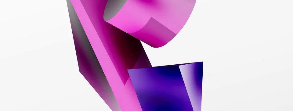 Metallic 3d shape vector geometric background. Trendy techno business template Stockillustratie