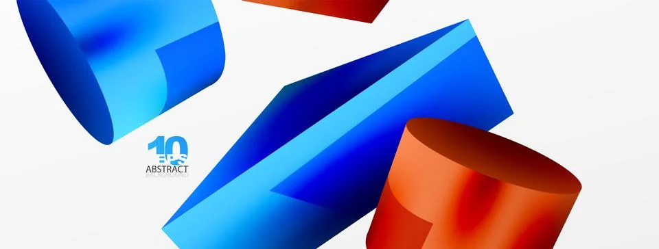 Metallic 3d shape vector geometric background. Trendy techno business template Stockillustratie