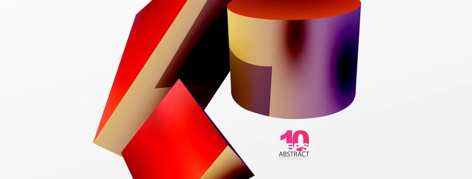 Metallic 3d shape vector geometric background. Trendy techno business template Illustrazione stock