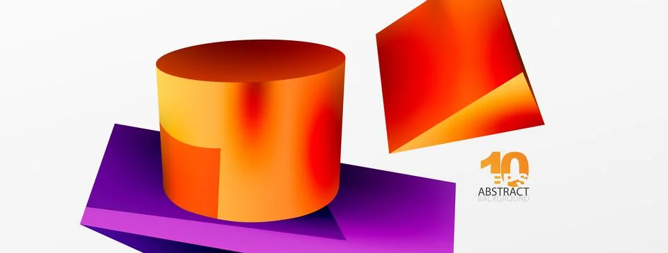 Metallic 3d shape vector geometric background. Trendy techno business template Stockillustratie