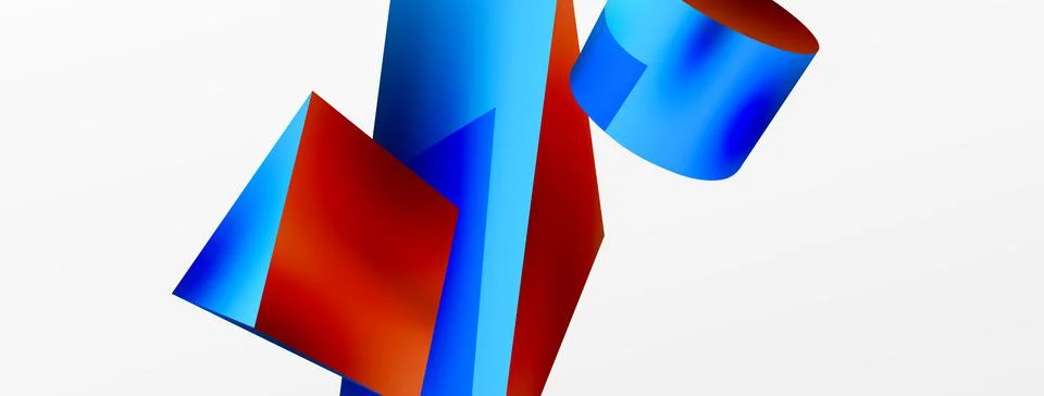 Metallic 3d shape vector geometric background. Trendy techno business template Stock Illustration