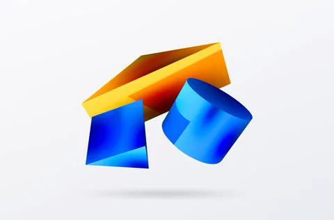 Metallic 3d shape vector geometric background. Trendy techno business template Illustrazione stock