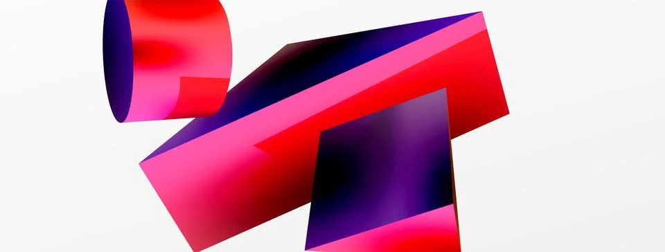 Metallic 3d shape vector geometric background. Trendy techno business template Illustrazione stock