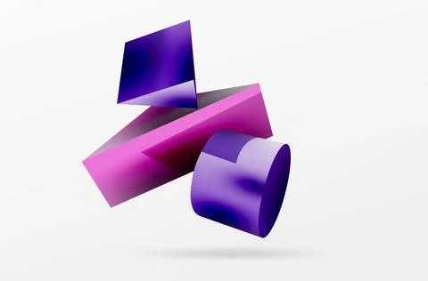 Metallic 3d shape vector geometric background. Trendy techno business template Illustrazione stock