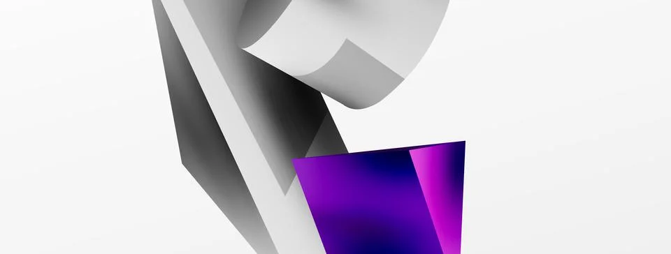 Metallic 3d shape vector geometric background. Trendy techno business template Stockillustratie