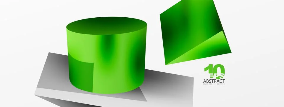 Metallic 3d shape vector geometric background. Trendy techno business template Stockillustratie