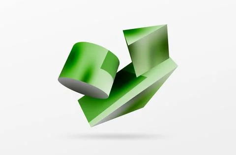 Metallic 3d shape vector geometric background. Trendy techno business template Illustrazione stock