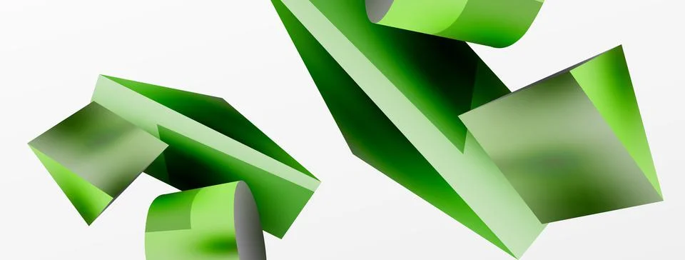 Metallic 3d shape vector geometric background. Trendy techno business template Illustrazione stock