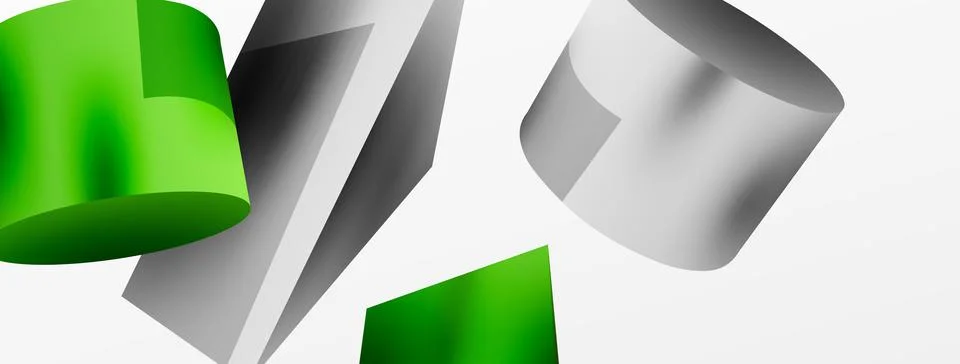 Metallic 3d shape vector geometric background. Trendy techno business template Illustrazione stock