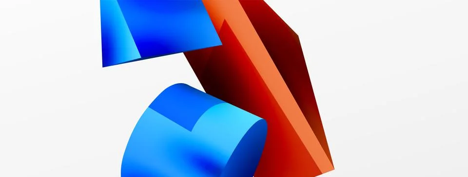 Metallic 3d shape vector geometric background. Trendy techno business template Illustrazione stock