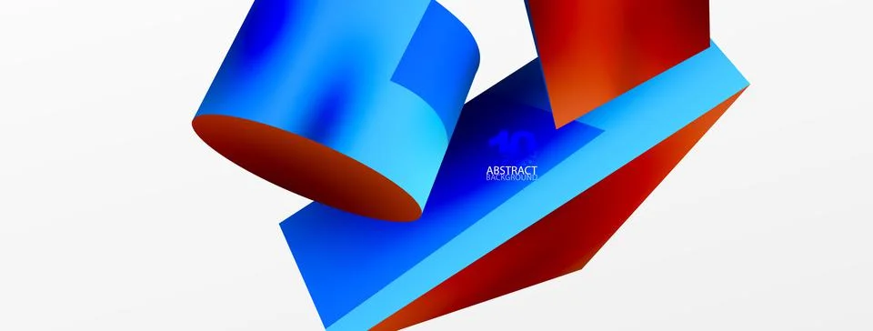 Metallic 3d shape vector geometric background. Trendy techno business template Stockillustratie