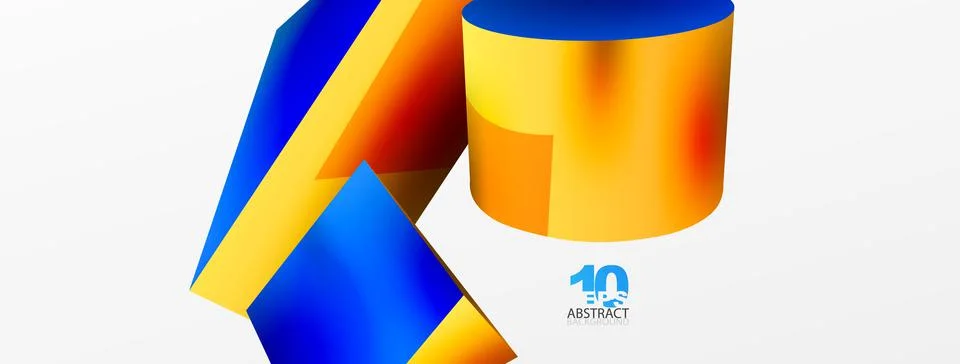 Metallic 3d shape vector geometric background. Trendy techno business template Stockillustratie