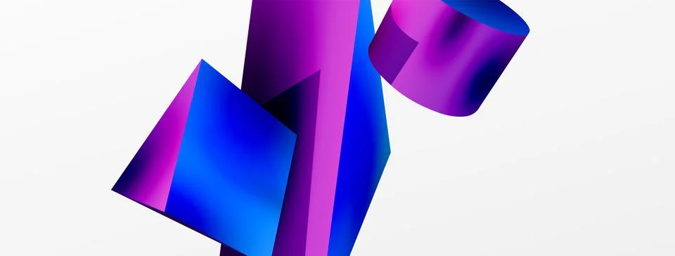 Metallic 3d shape vector geometric background. Trendy techno business template Illustrazione stock