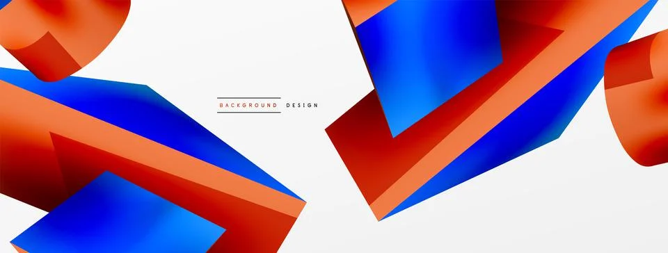 Metallic 3d shape vector geometric background. Trendy techno business template Stockillustratie