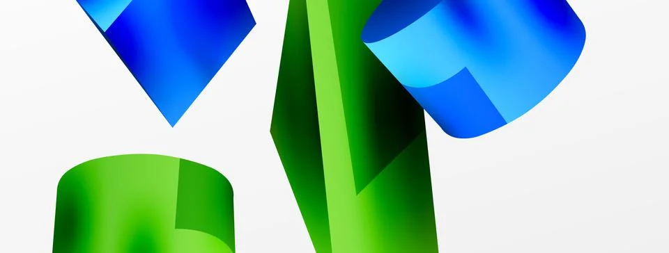 Metallic 3d shape vector geometric background. Trendy techno business template Stockillustratie