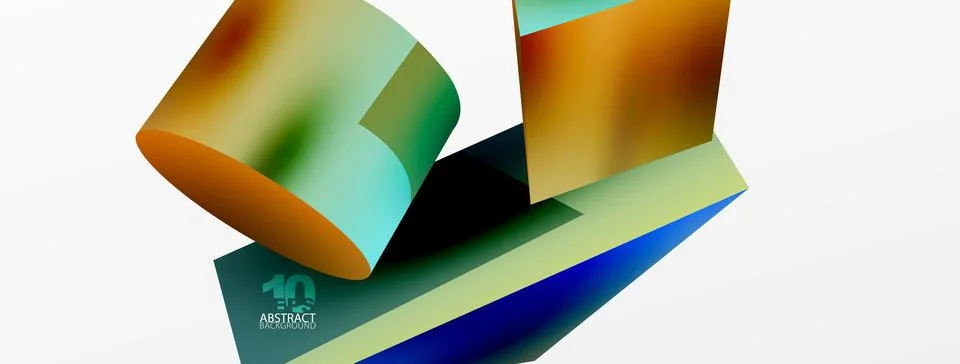 Metallic 3d shape vector geometric background. Trendy techno business template Stock Illustration