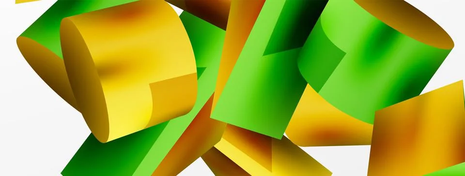 Metallic 3d shape vector geometric background. Trendy techno business template Stockillustratie