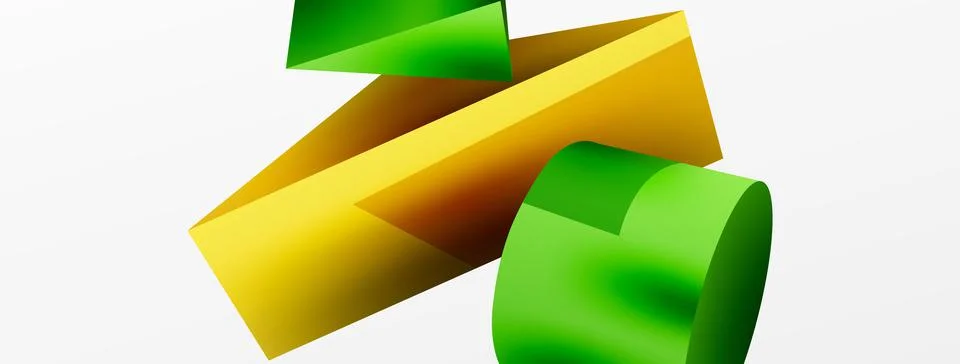 Metallic 3d shape vector geometric background. Trendy techno business template Illustrazione stock