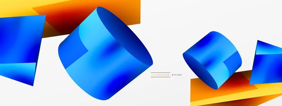 Metallic 3d shape vector geometric background. Trendy techno business template Illustrazione stock