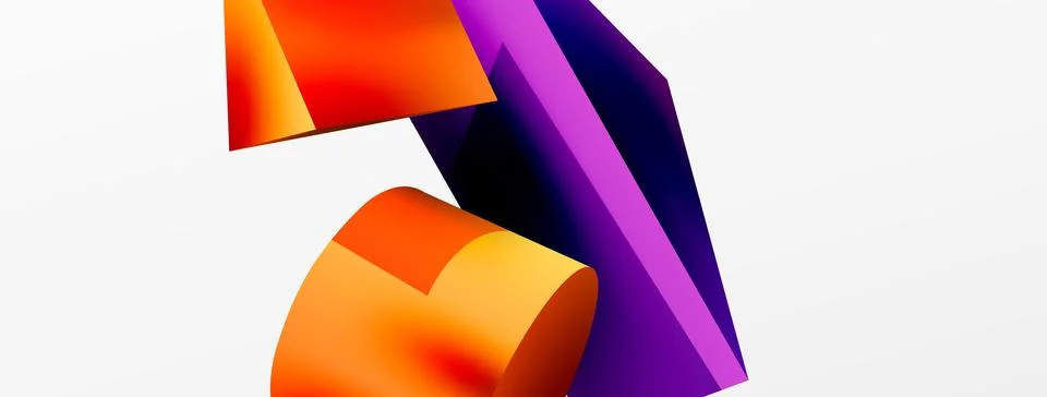 Metallic 3d shape vector geometric background. Trendy techno business template Illustrazione stock