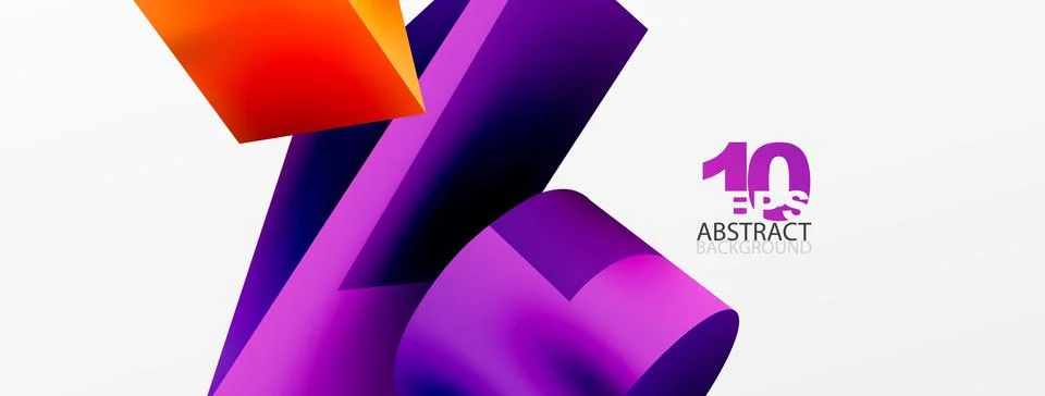 Metallic 3d shape vector geometric background. Trendy techno business template Stockillustratie