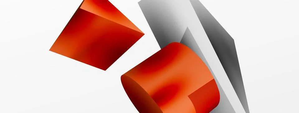 Metallic 3d shape vector geometric background. Trendy techno business template Stockillustratie