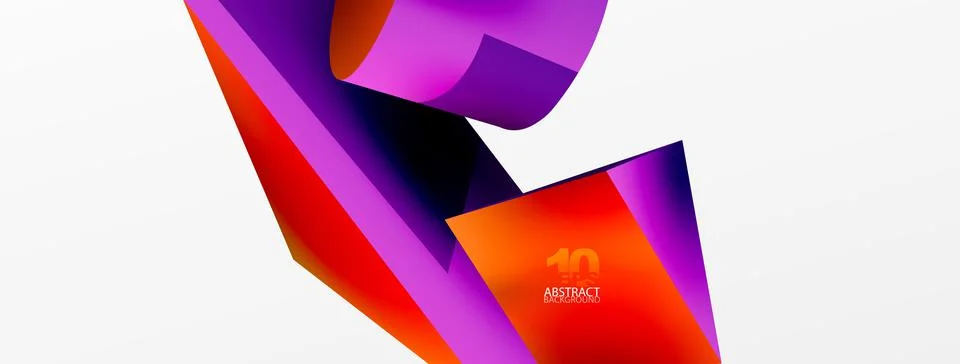 Metallic 3d shape vector geometric background. Trendy techno business template Stockillustratie