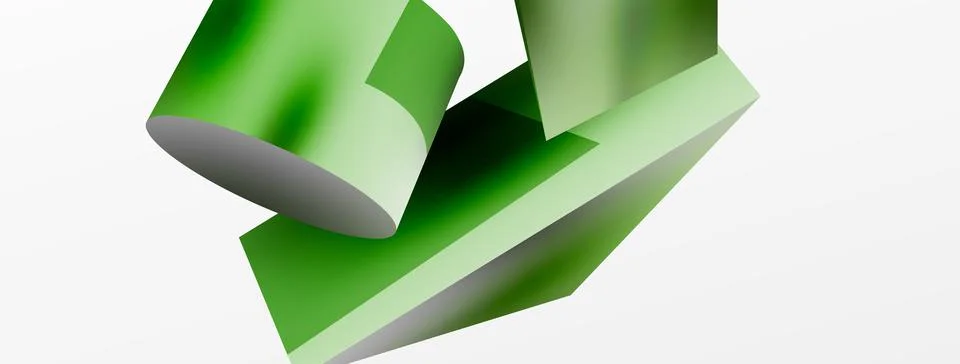 Metallic 3d shape vector geometric background. Trendy techno business template Stockillustratie