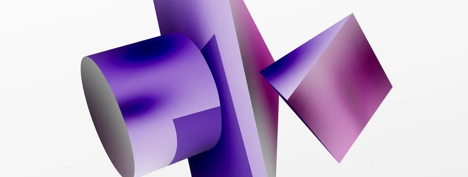 Metallic 3d shape vector geometric background. Trendy techno business template Stock Illustration