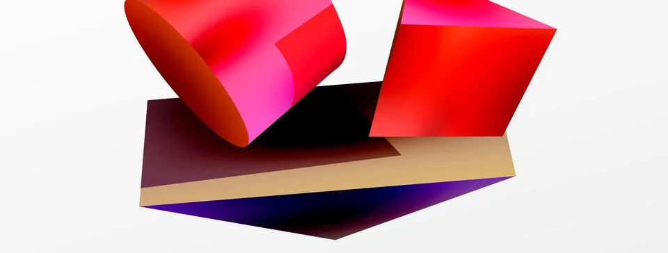 Metallic 3d shape vector geometric background. Trendy techno business template Stockillustratie