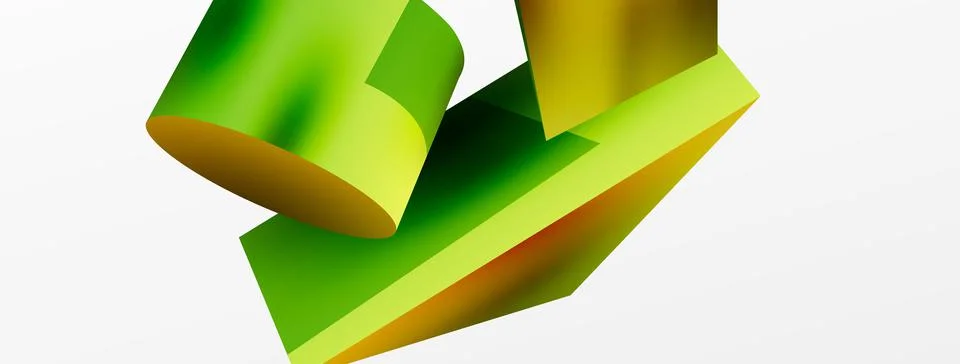 Metallic 3d shape vector geometric background. Trendy techno business template Illustrazione stock