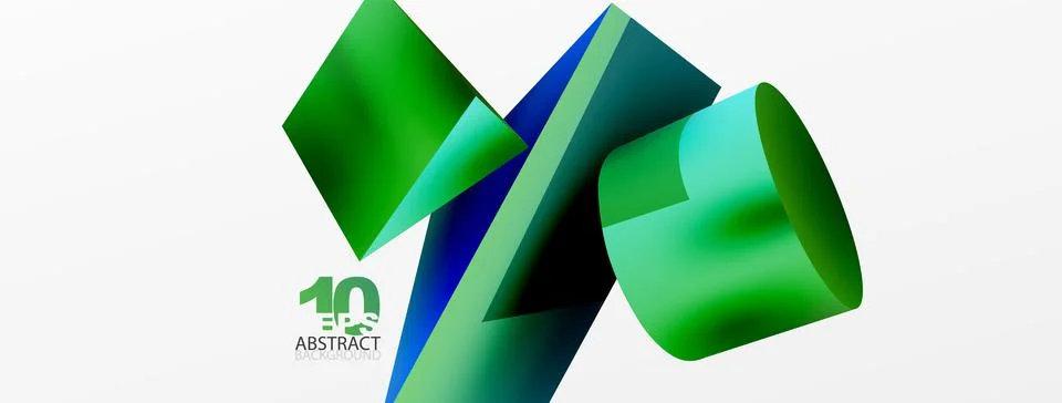 Metallic 3d shape vector geometric background. Trendy techno business template Illustrazione stock