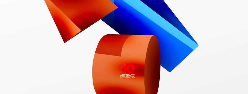 Metallic 3d shape vector geometric background. Trendy techno business template Stockillustratie