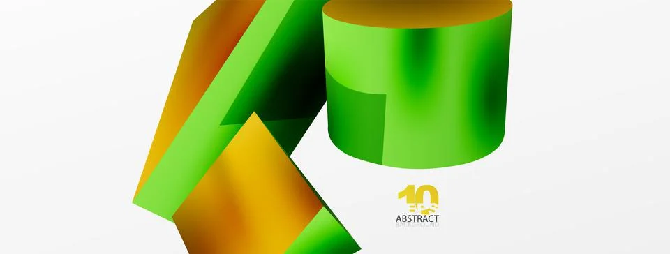 Metallic 3d shape vector geometric background. Trendy techno business template Stockillustratie