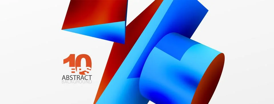 Metallic 3d shape vector geometric background. Trendy techno business template Stock Illustration