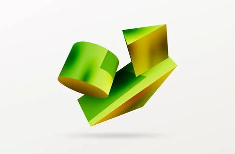 Metallic 3d shape vector geometric background. Trendy techno business template Stockillustratie