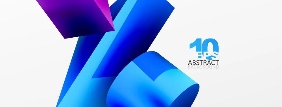 Metallic 3d shape vector geometric background. Trendy techno business template Stockillustratie