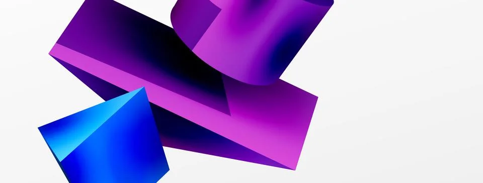 Metallic 3d shape vector geometric background. Trendy techno business template Stockillustratie