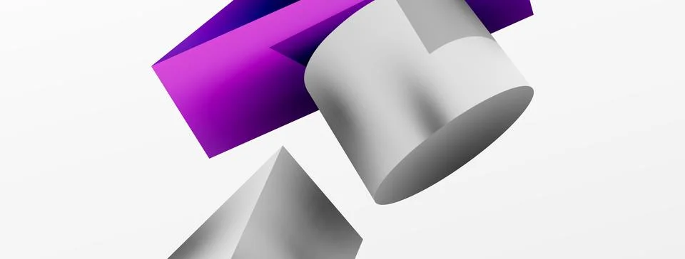 Metallic 3d shape vector geometric background. Trendy techno business template Stockillustratie