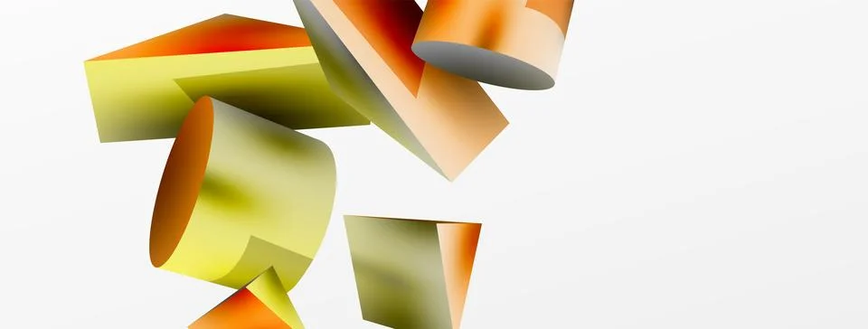 Metallic 3d shape vector geometric background. Trendy techno business template Stockillustratie