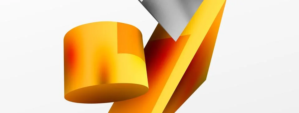 Metallic 3d shape vector geometric background. Trendy techno business template Illustrazione stock