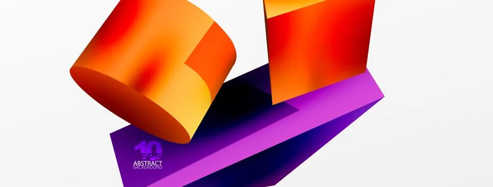 Metallic 3d shape vector geometric background. Trendy techno business template Stockillustratie