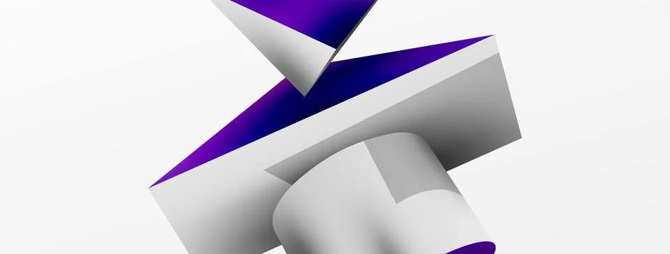 Metallic 3d shape vector geometric background. Trendy techno business template Stockillustratie