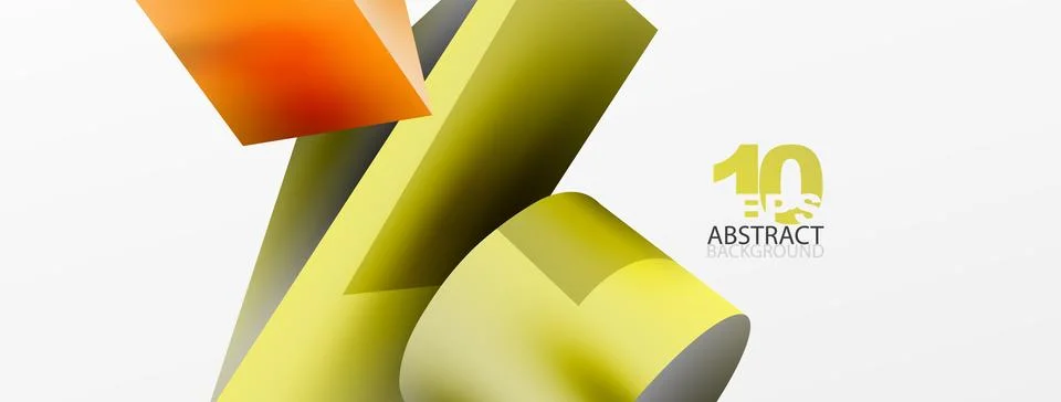 Metallic 3d shape vector geometric background. Trendy techno business template Stockillustratie