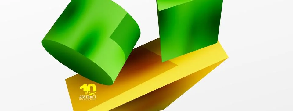 Metallic 3d shape vector geometric background. Trendy techno business template Illustrazione stock