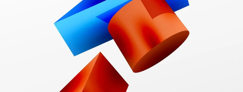 Metallic 3d shape vector geometric background. Trendy techno business template Stockillustratie