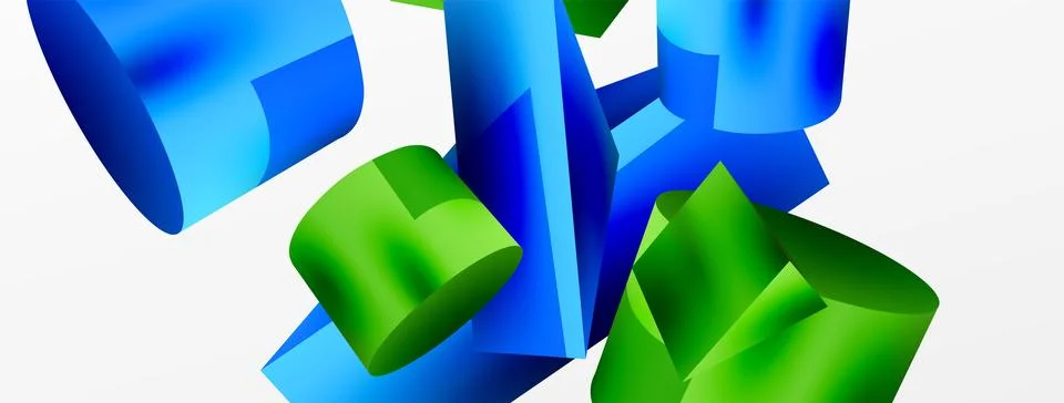 Metallic 3d shape vector geometric background. Trendy techno business template Illustrazione stock